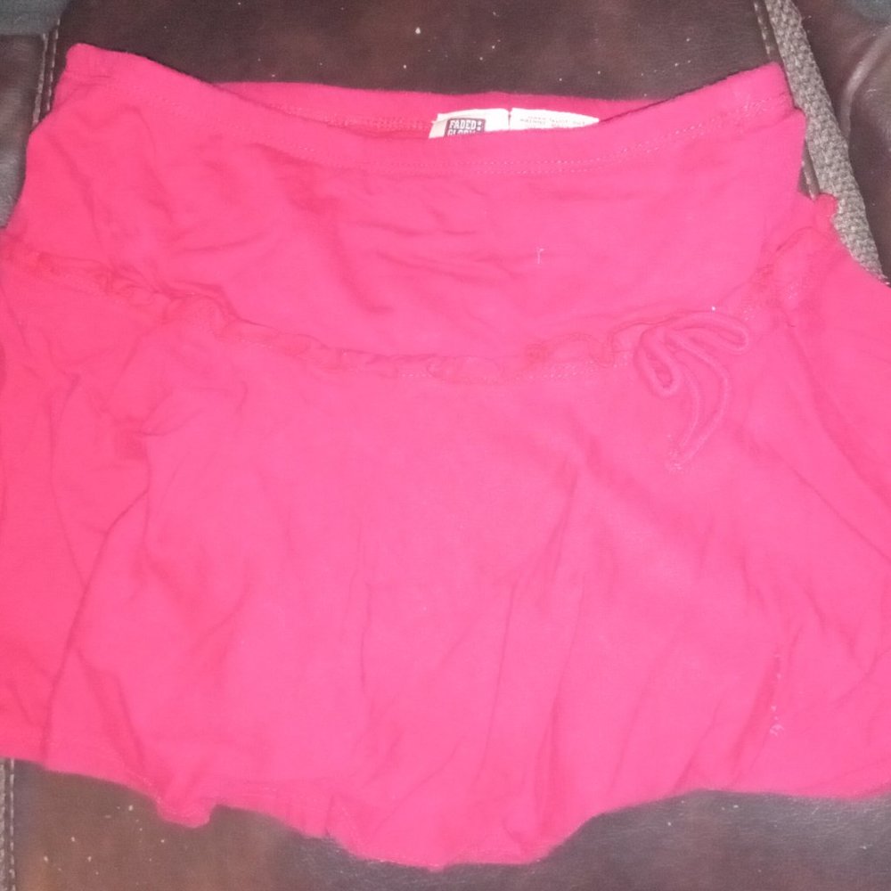 Faded Glory Girl's Red Skirt / Skort with attached shorts size 6/6X